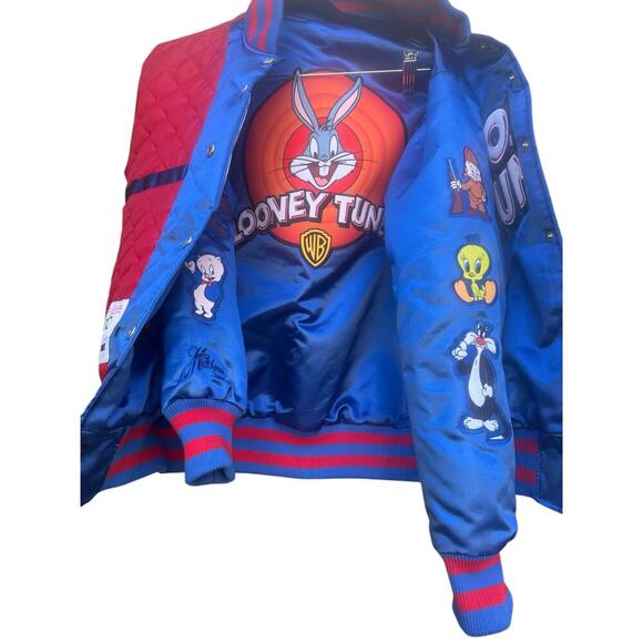Headgear Classics Looney Tunes Blue Satin Jacket. Size:S - Picture 5 of 7